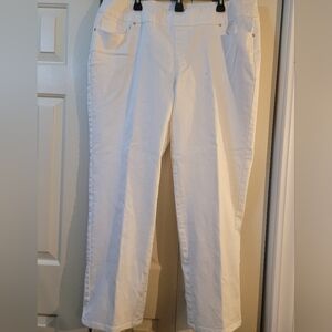 Women's Denim & Co White Pull-on Pants 22W NWOT